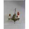 Image 1 : Vintage Hanging Cast Light Fixture with 3 Candle Light Bulbs