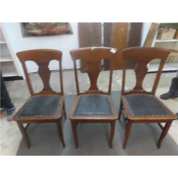 3 Vintage Wood Dining Room Chairs