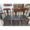 Image 1 : 3 Vintage Wood Dining Room Chairs
