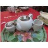 Image 3 : 3pc Tea Set + Hand Painted Tray & Platter + Bowl 