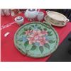 Image 4 : 3pc Tea Set + Hand Painted Tray & Platter + Bowl 