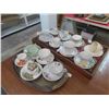 Image 1 : China Tea Cups + Saucers (13) ; Royal Stafford, Nortacke, Regency, plus others & 2 Trays 