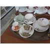 Image 2 : China Tea Cups + Saucers (13) ; Royal Stafford, Nortacke, Regency, plus others & 2 Trays 