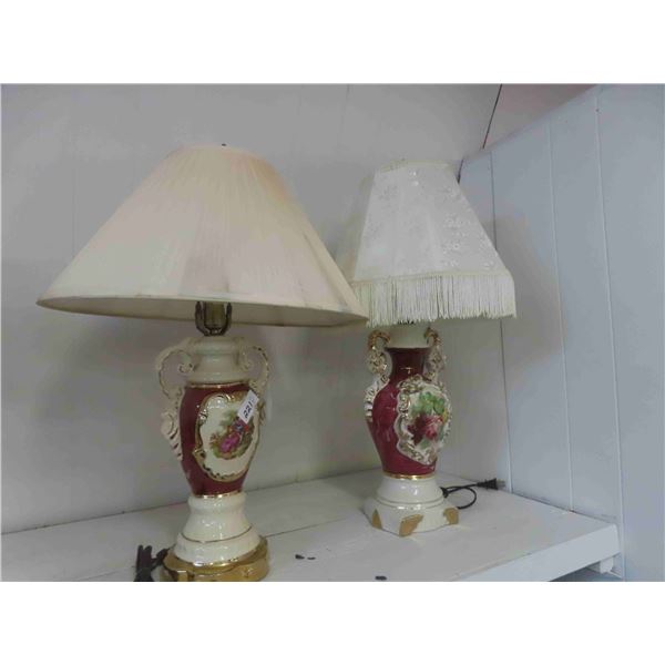 2 Victorian Style Electric Table Lamps