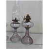 Image 2 : 3 Oil Lamps, 1 Chimney with Aged Coloring