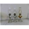 Image 1 : 3 Oil Lamps with Chimneys