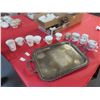 Image 1 : 10 Mugs / Tea Cups & Silver Plated Tray with Dedication