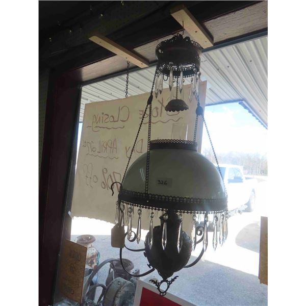 Hanging Aladdin Lamp with Prisms + Shade