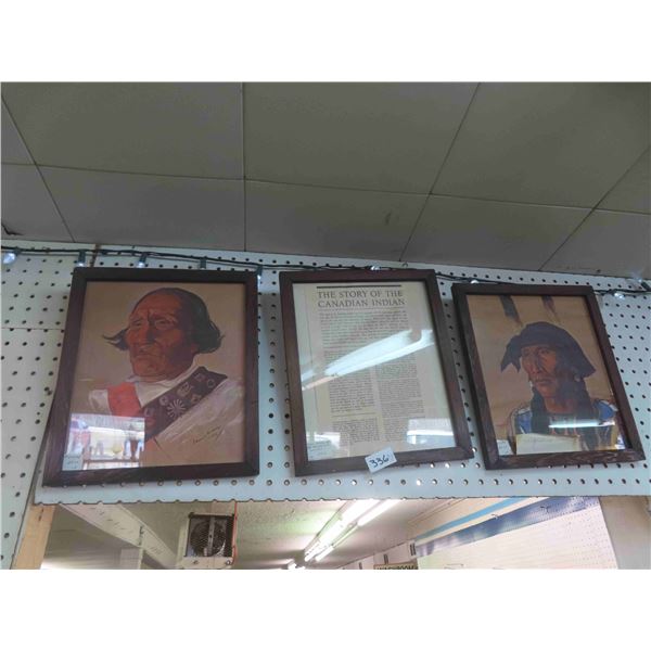  The Story of the Canadian Indian ' & 2 Framed Pictures