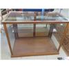 Image 1 : Vintage Store Counter Glass Display Case with Sliding Wooden Door + Back 