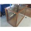 Image 2 : Vintage Store Counter Glass Display Case with Sliding Wooden Door + Back 
