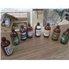 Image 1 : 8 Stubby Beer Bottles with Paper Labels ; Crown, Tartan, plus more