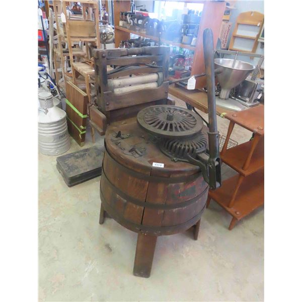 Wooden Barrel Washing Machine with Wringer