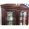 Image 4 : 2 Door China Cabinet - Mahogany - New Old Stock - Lights Up with Glass Shelves