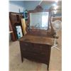 Image 1 : Oak Swing Mirror Dresser with 4 Drawers 20" x 39.5" x 72" 