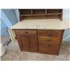 Image 7 : Kitchen Oak Hoosier 71" x 44" w x 26" d - extends to 72" wide