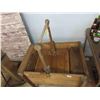 Image 3 : Primitive Swing Style Wash Tub + Handle 21" d x 24" t x 32" w 