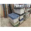 Image 1 : 5 Rubbermaid Totes with Hinged Lid 16"x 20" x 32" 