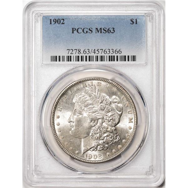 1902 $1 Morgan Silver Dollar Coin PCGS MS63