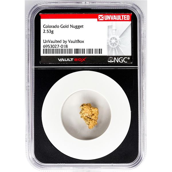 2.53 Gram Colorado Gold Nugget NGC Vaultbox Unvaulted