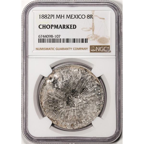 1882PI MH Mexico 8 Reales Silver Coin NGC Chopmarked