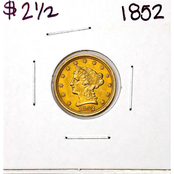 1852 $2 1/2 Liberty Head Quarter Eagle Gold Coin