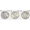 Image 1 : Set of 1927-P/D/S $1 Peace Silver Dollar Coins