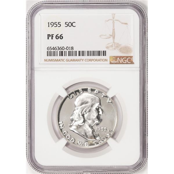 1955 Proof Franklin Half Dollar Coin NGC PF66