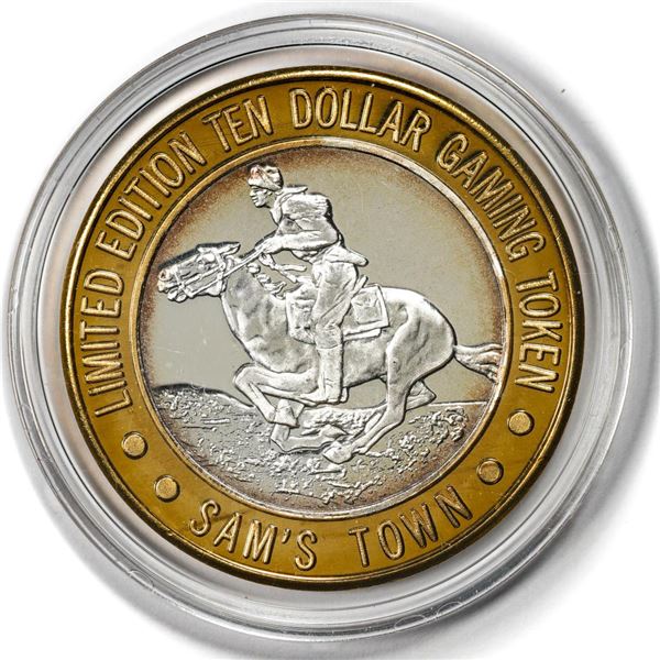 .999 Silver Sam Boyd's Sam's Town Las Vegas $10 Casino Gaming Token Limited Edition
