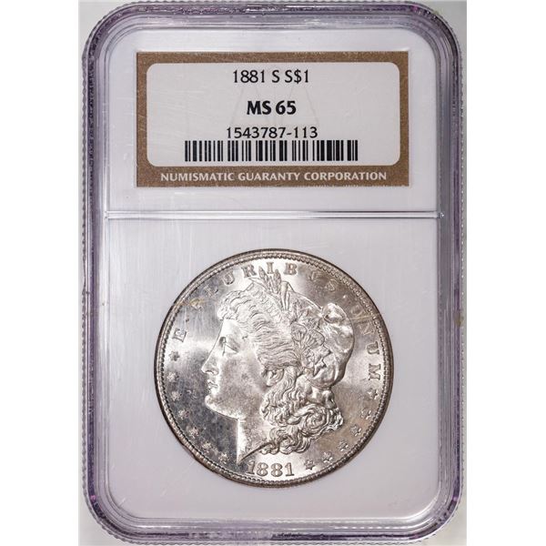 1881-S $1 Morgan Silver Dollar Coin NGC MS65