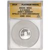 Image 1 : 2014 Proof 1/4 oz Platinum JFK Apollo 11 Anniversary Medal ANACS MS69