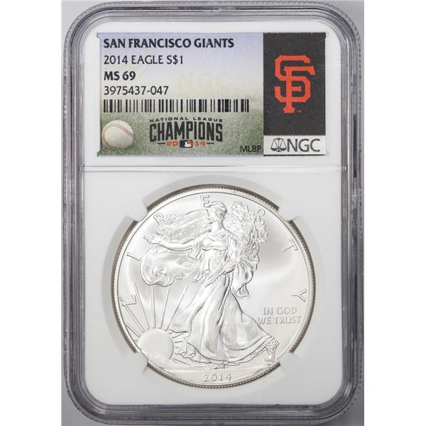 2014 $1 American Silver Eagle Coin NGC MS69 San Francisco Giants