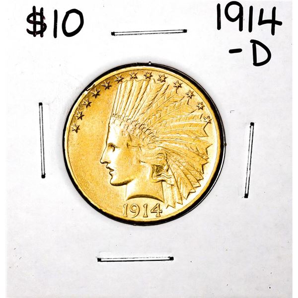 1914-D $10 Indian Head Eagle Gold Coin