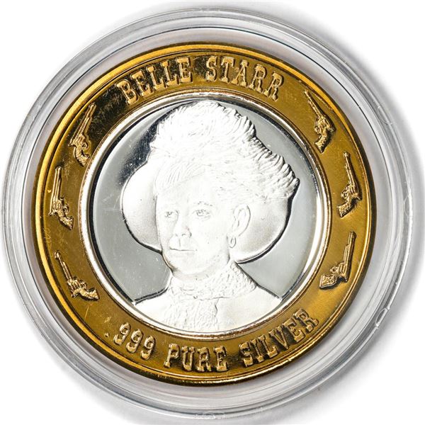 .999 Silver Limited Edition Gunfighters Series Belle Starr Casino Gaming Token