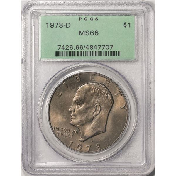 1978-D $1 Eisenhower Silver Dollar Coin PCGS MS66 Old Green Holder