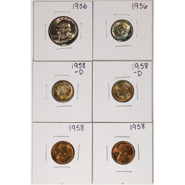 Lot of (6) Miscellaneous United States Coins Amazing Toning