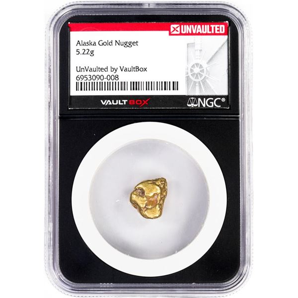5.22 Gram Alaska Gold Nugget NGC Vaultbox Unvaulted