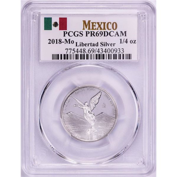 2018-Mo Mexico Proof 1/4 oz Silver Libertad Coin PCGS PR69DCAM