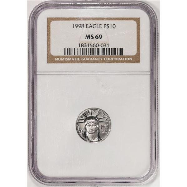 1998 $10 American Platinum Eagle Coin NGC MS69