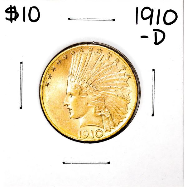 1910-D $10 Indian Head Eagle Gold Coin