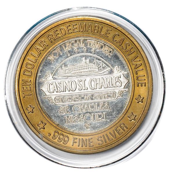 .999 Fine Silver Casino St. Charles Riverfront Station $10 Limited Edition Gaming Token