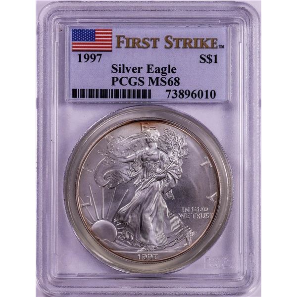 1997 $1 American Silver Eagle Coin PCGS MS68 First Strike