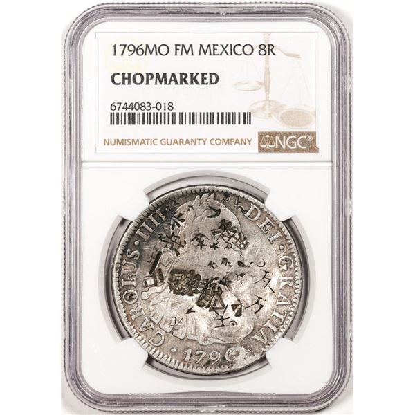1796MO FM Mexico 8 Reales Silver Coin NGC Chopmarked