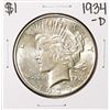 Image 1 : 1934-D $1 Peace Silver Dollar Coin