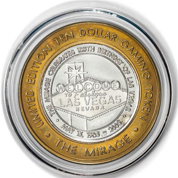 .999 Silver The Mirage Las Vegas, Nevada $10 Casino Gaming Token Limited Edition