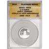 Image 1 : 2014 Proof 1/4 oz Platinum JFK Apollo 11 Anniversary Medal ANACS MS69