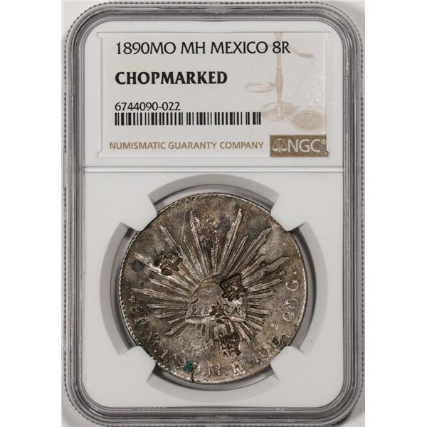 1890MO MH Mexico 8 Reales Silver Coin NGC Chopmarked