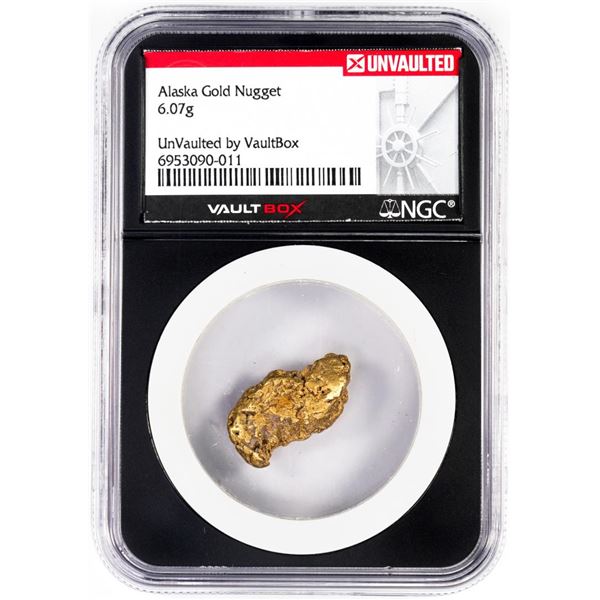 6.07 Gram Alaska Gold Nugget NGC Vaultbox Unvaulted