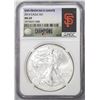 Image 1 : 2014 $1 American Silver Eagle Coin NGC MS69 San Francisco Giants