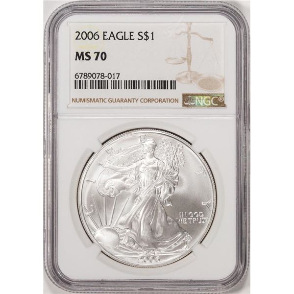 2006 $1 American Silver Eagle Coin NGC MS70